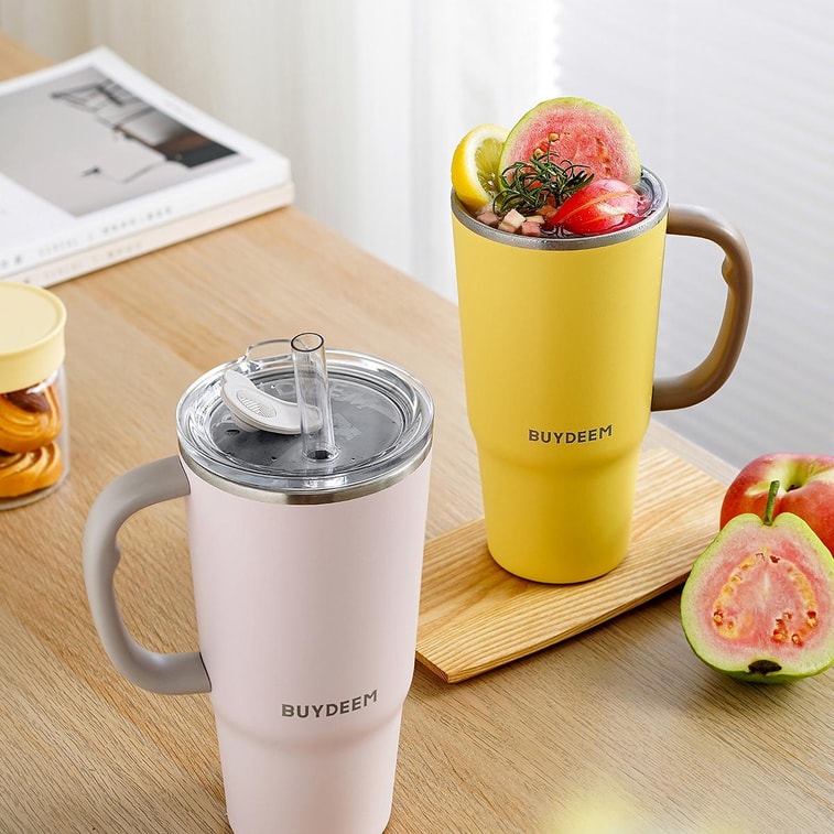BUYDEEM北鼎 巨无霸吸管保温杯子 大容量水杯 750ml 小鹅黄 DS57 6
