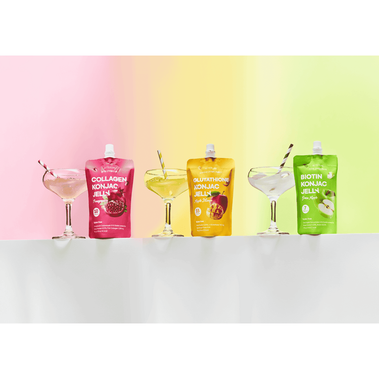 jelly drink with glutathione AFTERLAB Hair Care Biotin Konjac Apple Taste 10 Sticks, 5.29 oz【Only 7 Calories Per Bag】 diy-lotion-making Flawless skin at 50 Item Package Quantity:1 Offers delicious green tangerine