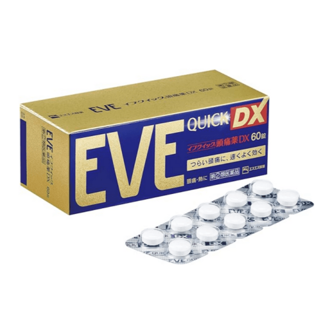 [일본 직통] SS PHARMACEUTICAL 흰토끼제약 EVE 진통제 두통, 치통, 생리통, 아줌마통 DX 퀵액트 60정