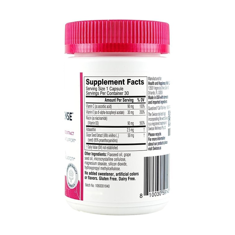 澳洲SWISSE斯维诗 BEAUTY 双重肌肤防御胶囊 1天1粒 30粒 虾青素&葡萄籽 抗氧头发肌肤指甲再生弹性 3