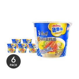 Shrimp and Fishcake Flavor Instant Noodles, 2.1oz *6【6 Packs】