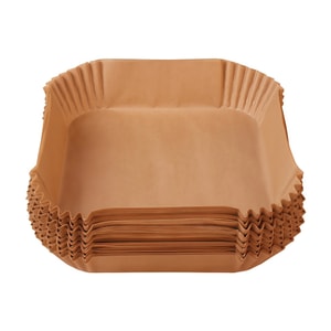  RHFJAKA 美国发货 200片方形空气炸锅专用纸衬垫,6 x 6英寸,不粘防油,防水烘焙纸,适用于空气炸锅、微波炉、烤箱和烤篮