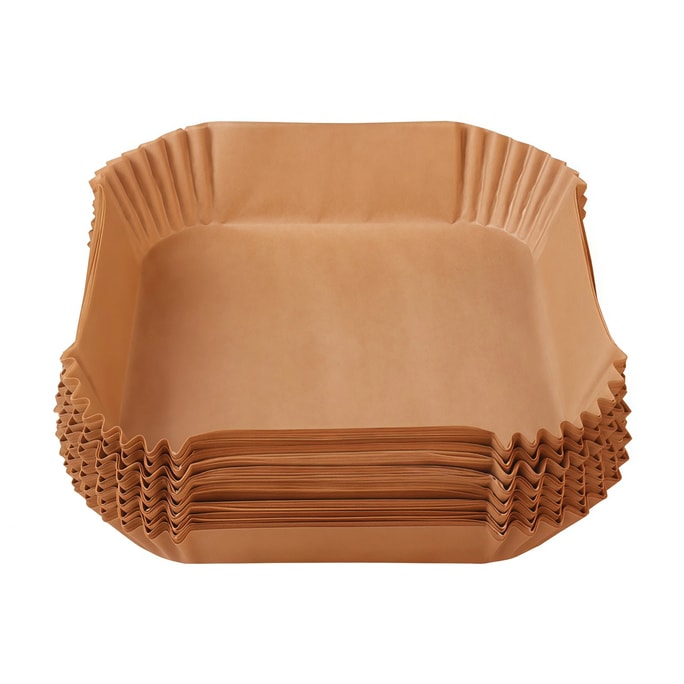  RHFJAKA 美国发货 200片方形空气炸锅专用纸衬垫,6 x 6英寸,不粘防油,防水烘焙纸,适用于空气炸锅、微波炉、烤箱和烤篮