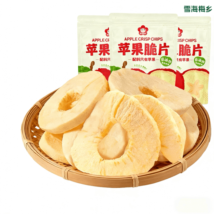 【中国直邮】 雪海梅乡 苹果脆片 咔吱脆膳食纤维轻卡厚片28g*3袋