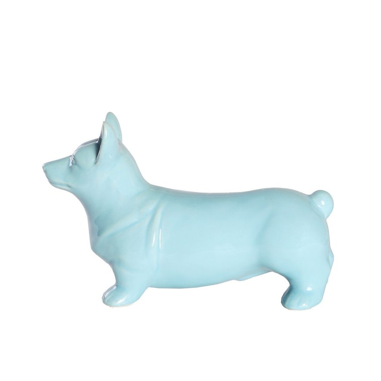 페토라마 스탠딩 코기 세라믹 강아지 홈 데코 - 밝은 파란색 3