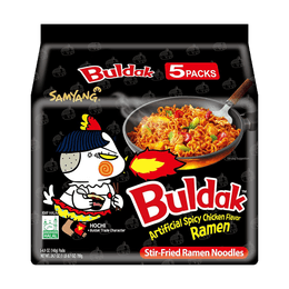 Korean Buldak Stir-Fried Ramen - Hot Chicken Flavor, Packaging May Vary, 5 Packs* 4.94oz【Trending on TikTok】