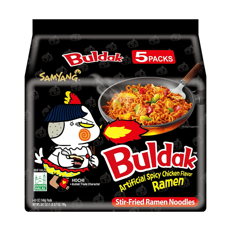 Samyang Hot Chicken Ramen - Buldak Topokki Flavor 5 Pack 24.70oz - Just  Asian Food