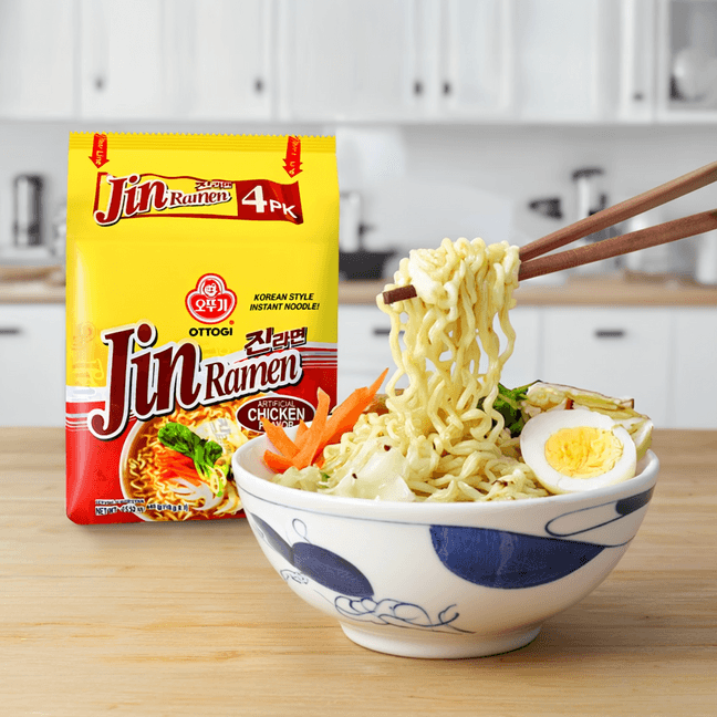 Jin Ramen- Korean Style Instant Noodles , Chicken Flavor , 4 Packs* 3.88oz