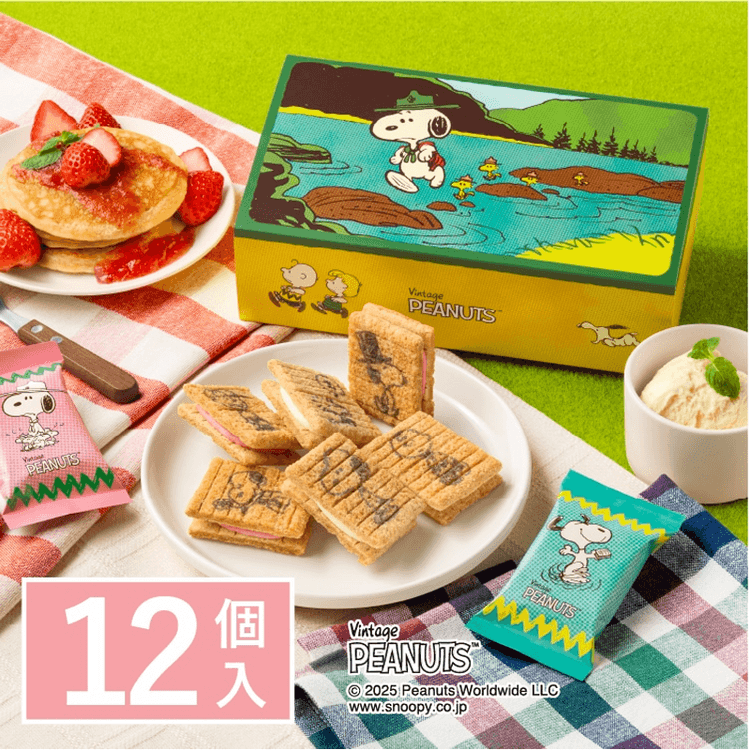 Snoopy Sandwich Cookies 6 Strawberry Pancake 6 Butter - Yami.com