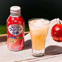 NECTAR Pulpy White Peach Juice,Japanese Fruit Soft Drink, 13.4 oz *6【6 Packs】【25%Juice】【Packing May Vary】