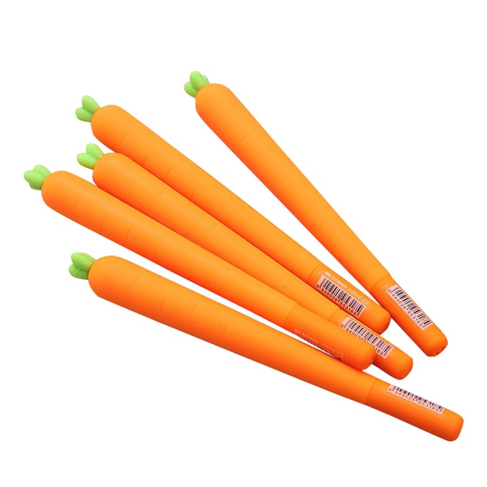 Cute & Wonderful Texture Soft Silica Gel Carrot Shape Gel Pen YZ5318 0.5mm. Chinese Genuine Star Use The Same  3Pcs/Set.