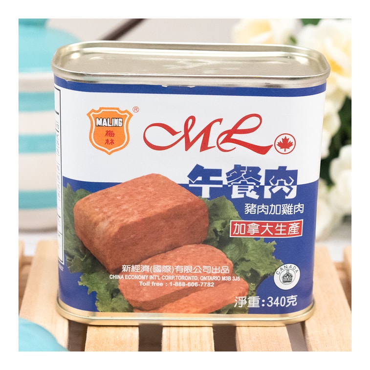 梅林牌 猪肉加鸡肉 午餐肉 罐头 340g【包装随机发】 9