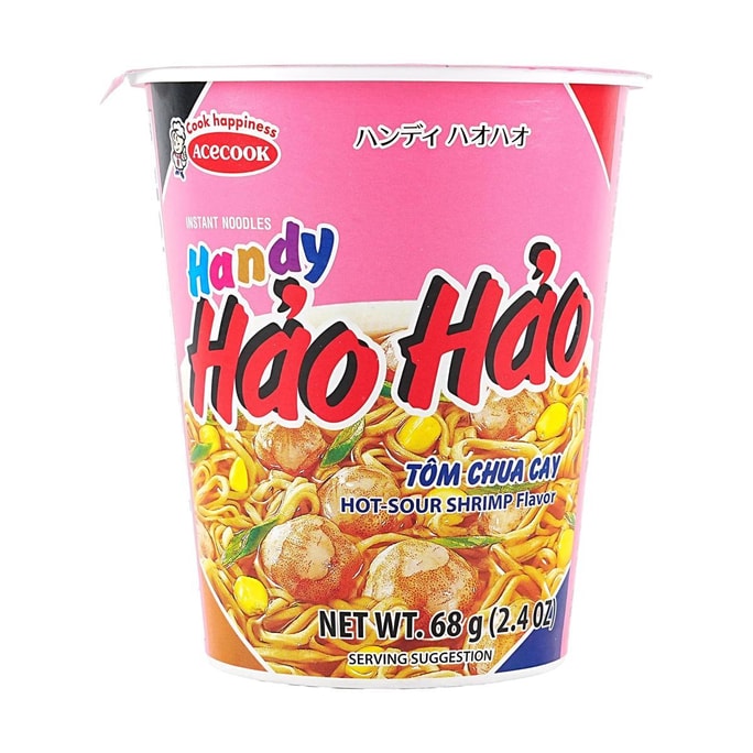  Handy Hao Hao Hot & Sour Shrimp Instant Noodles Cup , 2.4 oz