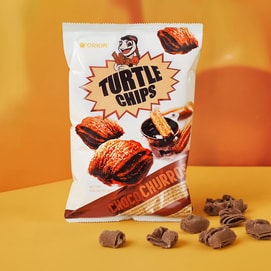 Turtle Chips Chocolate Churros Flavor,Crispy Korean Party Corn Snacks,5.64 oz [BTS's Pick ]