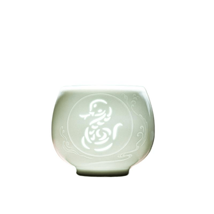 Jingdezhen High-end Master Cup Ceramic Tea Cup Zodiac Cup Si Snake 135ML * 1 Piece Set