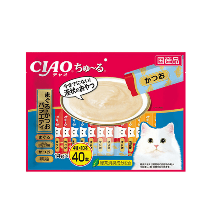Mousse texture, cat strips, tuna and bonito flavor, 14g × 40 strips