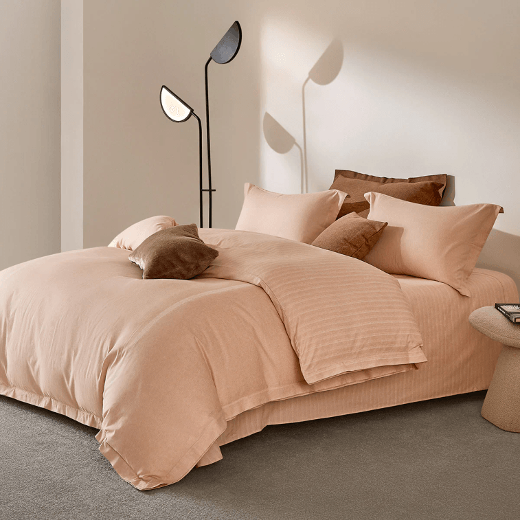 【중국 직송】 루오라이 홈텍스타일 봄여름 신상품 순면 4종 세트 순면 60매 초소프트 U 이지 퀼트 커피/4세트(플랫 싱글)/킹사이즈/220*250 6