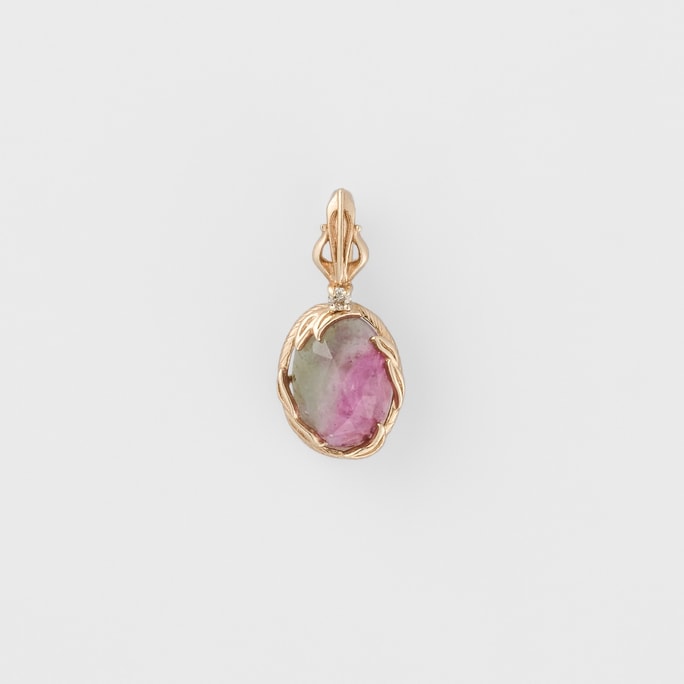 [Direct Mail From Japan] Agete/akado [Flower God] 9K Gold Tourmaline Pendant(chain Not Included)
