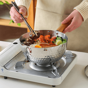 日本YOSHIKAWA吉川 榉木柄不锈钢刻度雪平锅 多用泡面锅辅食奶锅 22cm 燃气电磁炉通用【日剧深夜食堂同款】