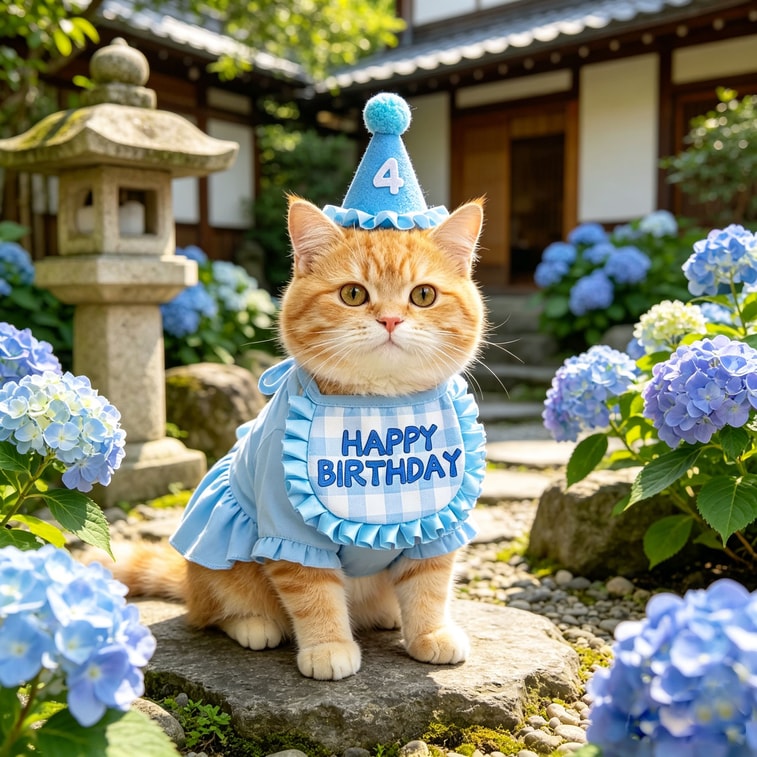 Fancy Jasmine 宠物生日帽围兜猫咪生日快乐套装可爱道具组合装扮饰品围脖口水巾 蓝色套装 1件 6