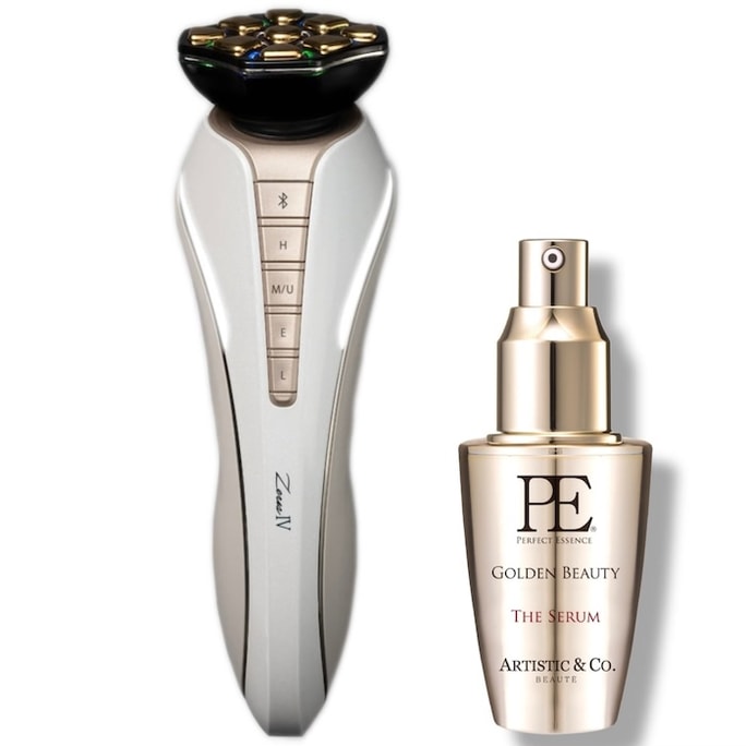 The Zeus 4 Facial Tech Tool Sparkling white Gold