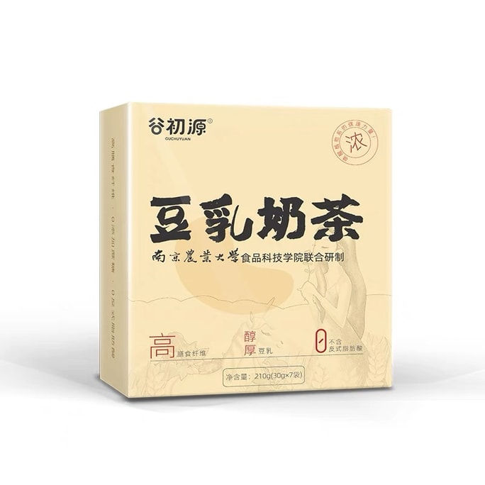 【中国直邮】 谷初源 豆乳奶茶粉农科院原味无糖精手摇速溶冲饮小袋装下午茶   30g*7袋