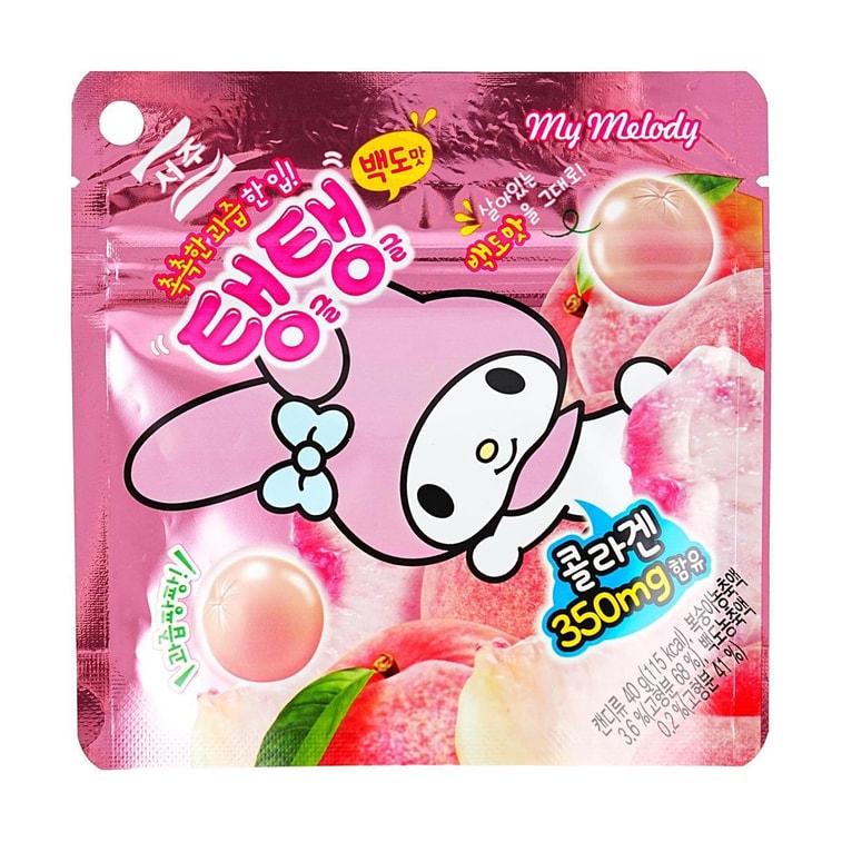 산리오 마이 멜로디 탕탕 젤리 캔디 복숭아맛, 40g (1.41oz) 3