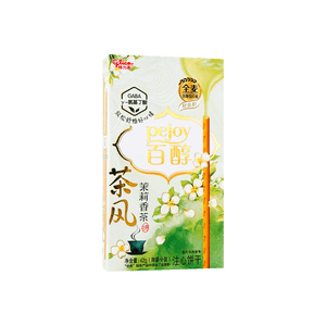 大陸版GLICO格力高 PEJOY百醇 茶風系列 茉莉香茶口味 注心餅乾棒 42g【江南風味】