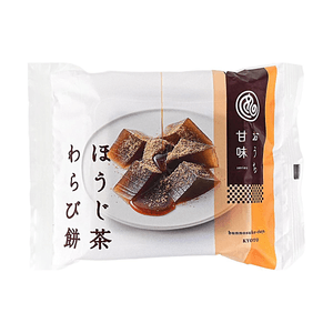 Hojicha Warabimochi with Brown Sugar Syrup & Kinako, 7.23 oz 【Traditional Japanese Wagashi】【Refreshing Dessert】