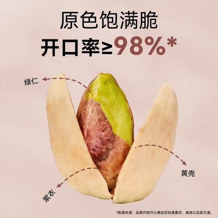 【中国直邮】 粒上皇 原色开心果大颗粒无漂白开心果坚果健康休闲零食210g*2袋 6