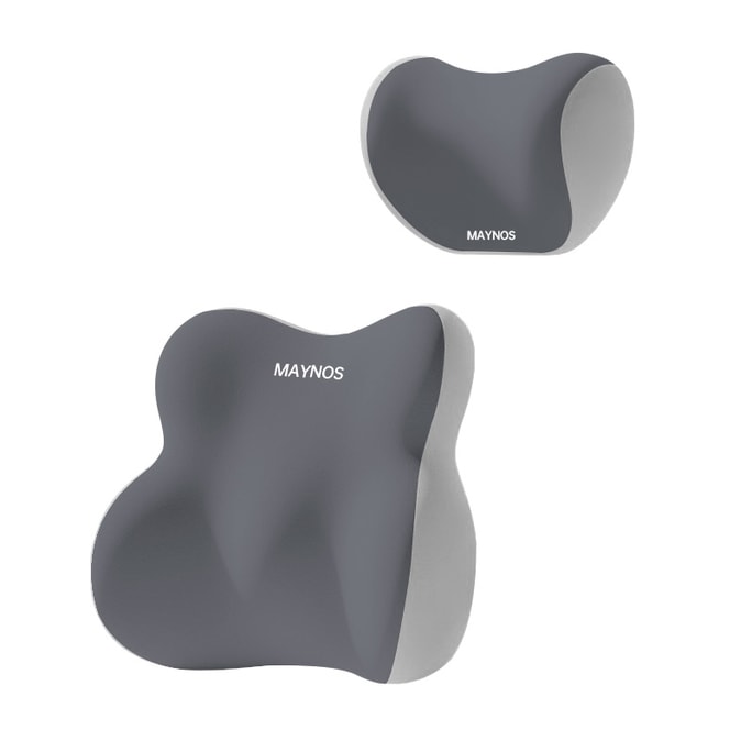 [중국 직배송] 미노시 헤드레스트 및 허리 지지대 세트 (1개) - 허리와 목을 지지하고 압력을 완화하며, 부드럽고 탄력 있는 소재입니다.