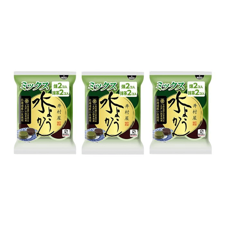 日本直送】井村屋 水ようかん・もち・わらび餅 プレーン・抹茶味