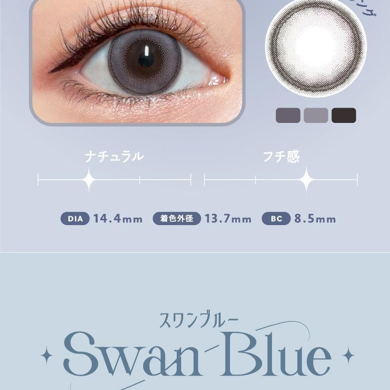 【日本美瞳/日本直郵】Bambi Series 日拋美瞳 10片裝 Swan Gray「灰色系」度數 750(7.50) 預定3-5天 DIA:14.4mm | BC:8.5mm