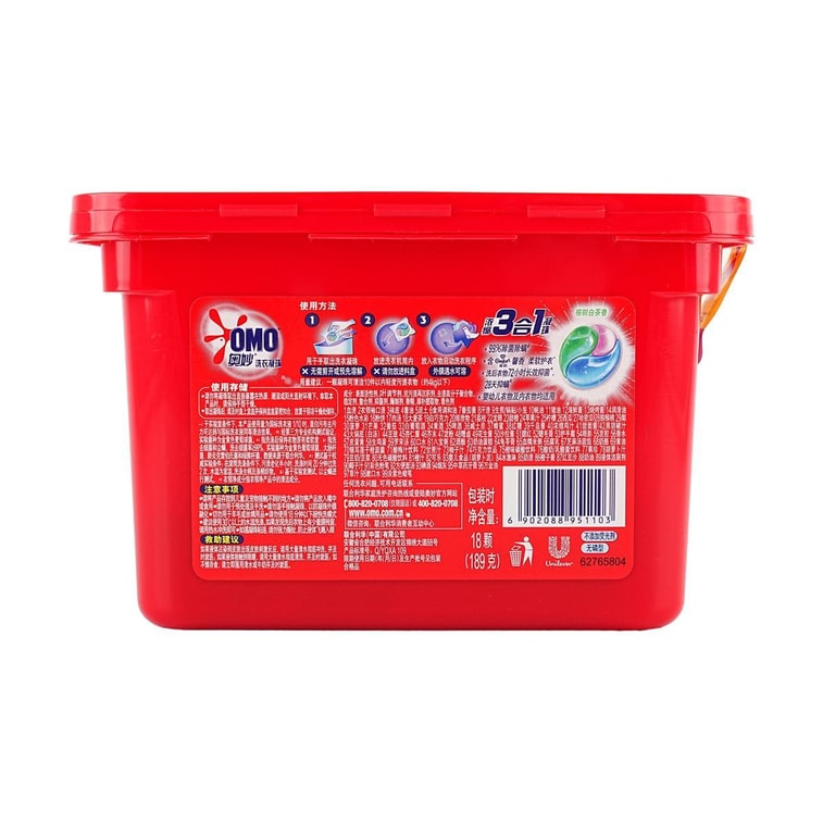 OMO 3-in-1 유칼립투스 화이트 티 향 세탁 포드 18개 4