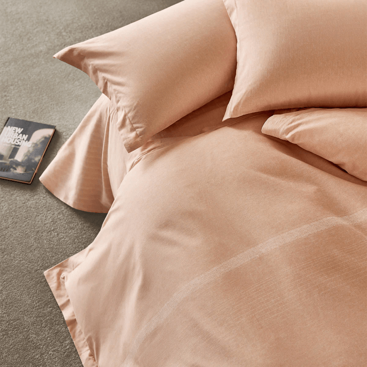 【중국 직송】 루오라이 홈텍스타일 봄여름 신상품 순면 4종 세트 순면 60매 초소프트 U 이지 퀼트 커피/4세트(플랫 싱글)/킹사이즈/220*250 9