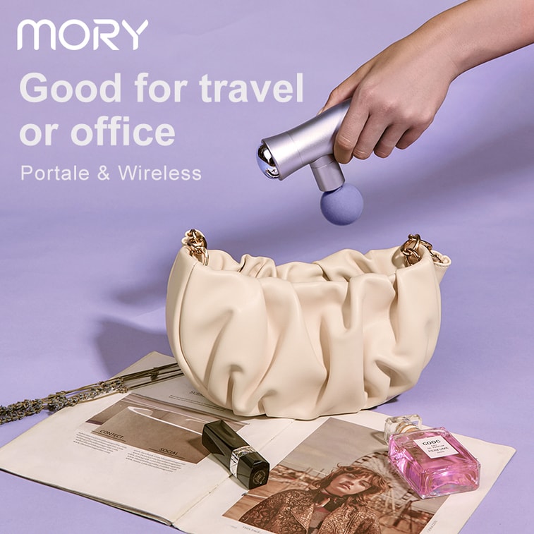 中国MORY摩韵筋膜枪家用专业健身多功能按摩枪深层肌筋放松按摩舒缓仪器 紫金1件 3