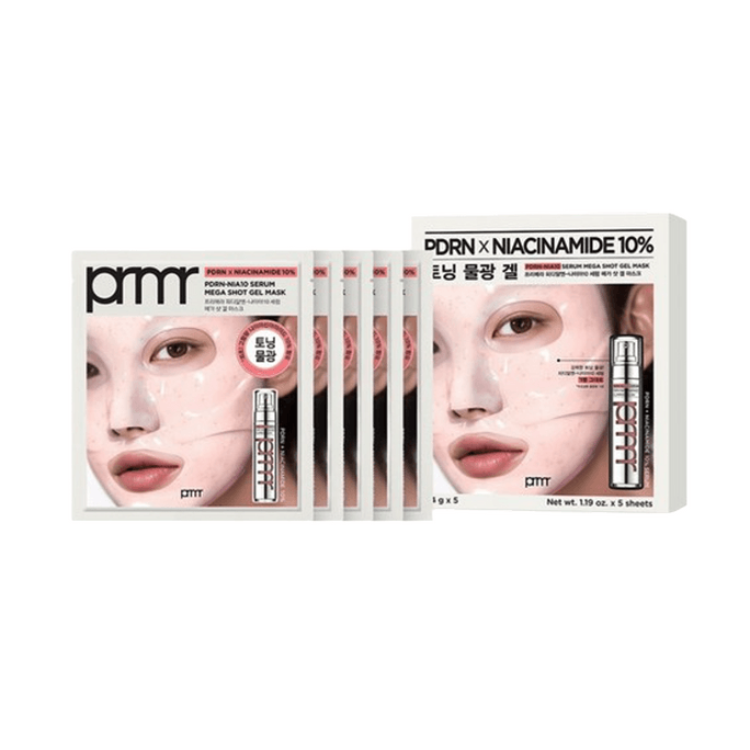 PDRN-NIA10 Serum Mega Shot Gel Mask, 1 Set, 5 Sheets
