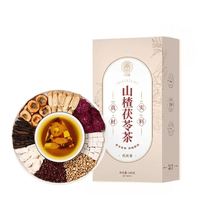 【中国直邮】 光岳楼 山楂茯苓茶 祛湿滋补身体60天量240g*2盒装