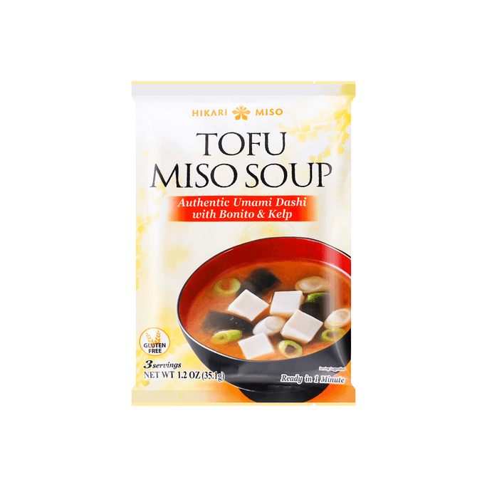Tofu Miso Soup Authentic Umami Dashi with Bonito & Kelp 3 Servings 35.1g