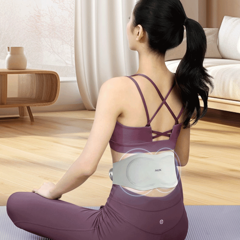 【中国直邮】 奥克斯 腰部按摩器腰带震动加热腰疼肌劳损神器腰椎热敷暖宫腹仪 灰色顶配款 一个装