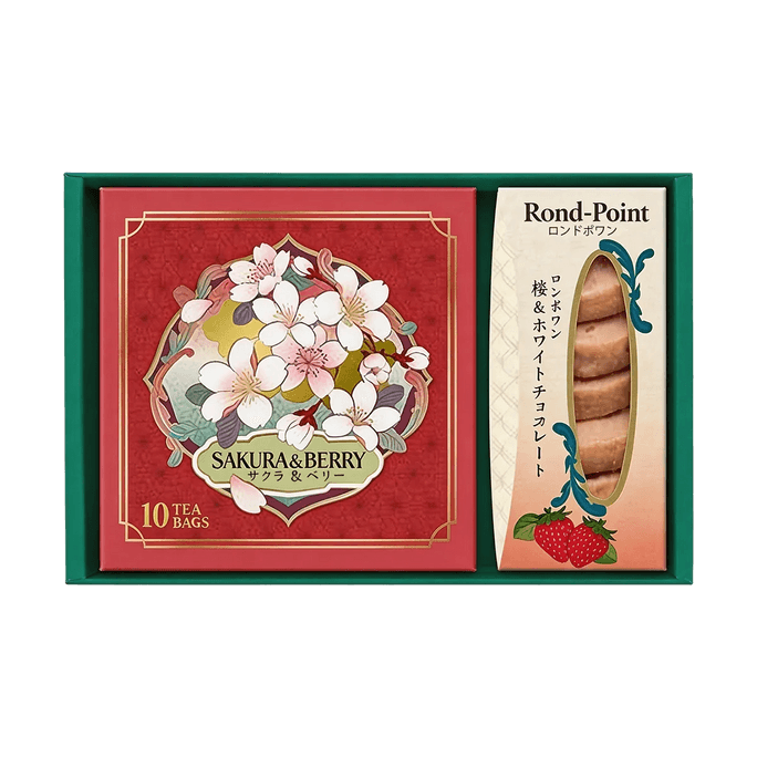 Spring Limited Sakura & Berry Black Tea Bags*10p+ Strawberry & White Chocolate Cookies*6p, Gift Box