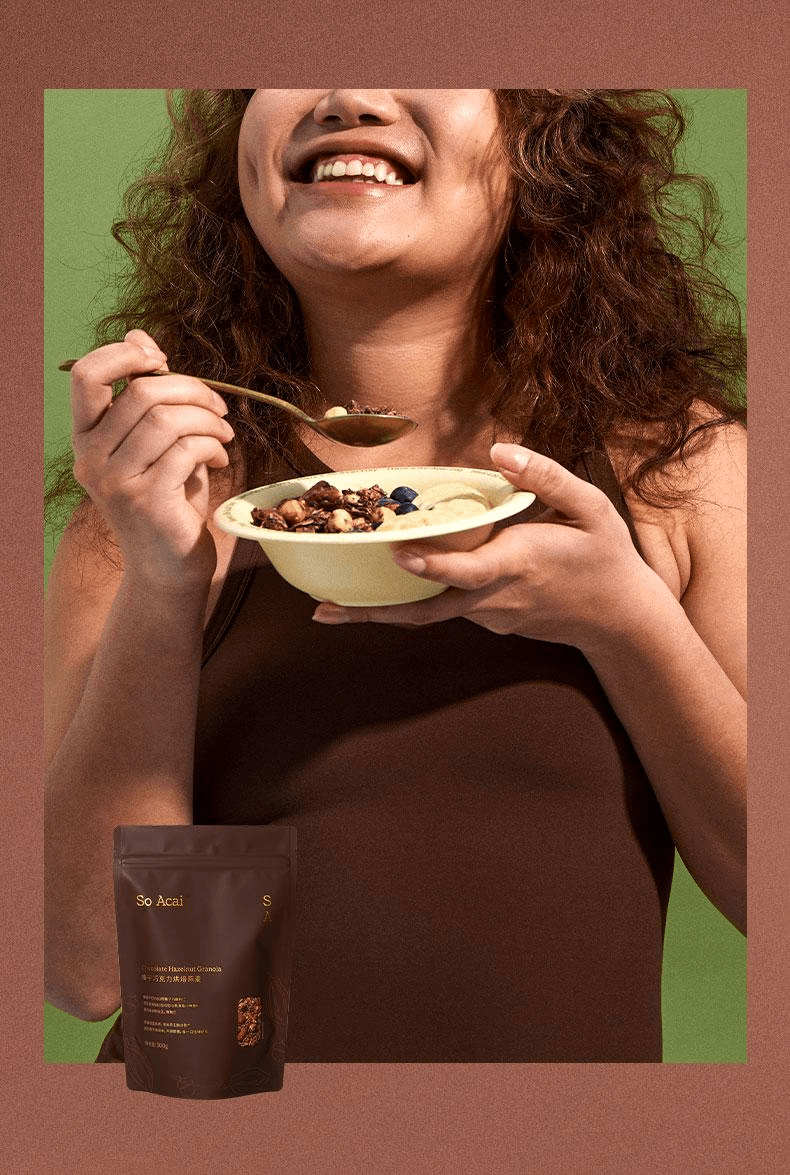 【中国直邮】 So Acai soacai可可榛子巧克力烘焙燕麦片坚果榛果燕麦谷物脆蜂蜜蔓越莓300g*1袋