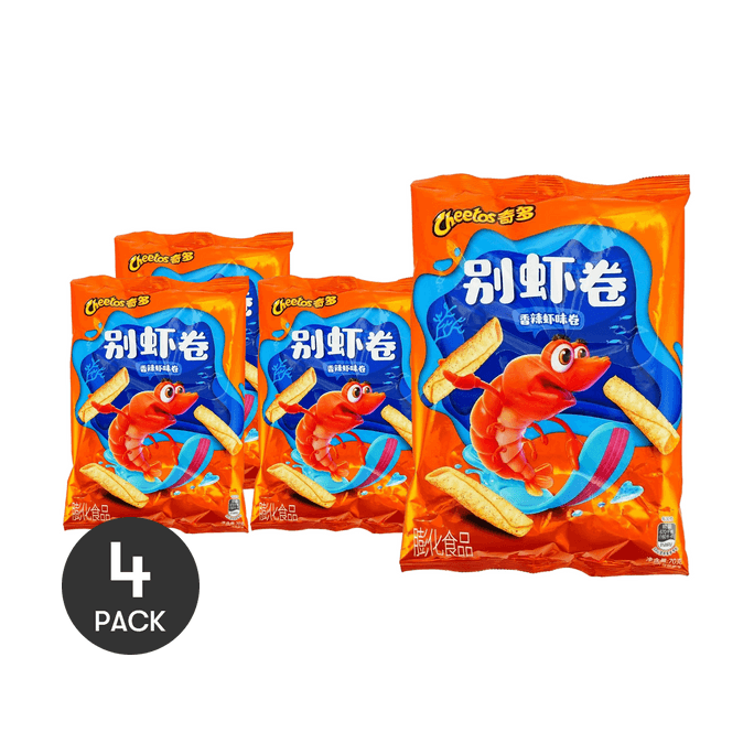 奇多 别虾卷 香辣虾味薯条卷 70g *4【4份超值装】