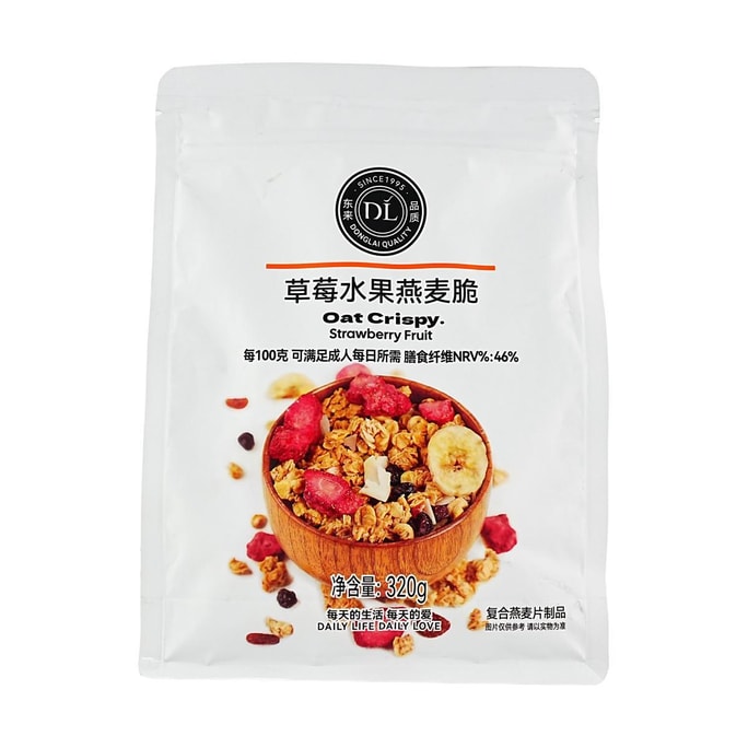 딸기맛 오트 크리스피, 320g (11.2oz)【팡동라이 슈퍼마켓과 동일 제품】【영양 가득한 아침 식사】