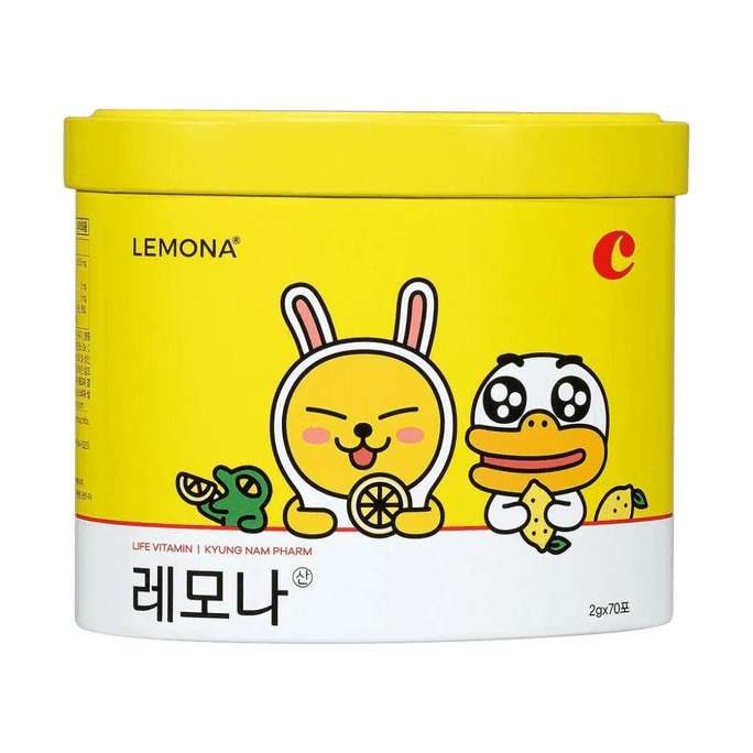 Vitamin C Powder Kakao Friends Limited Edition Bucket 2g×70 Packs Lemon Vitamin C Drink Mix Random Packaging