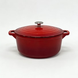 Sinamon 鋳鉄製ホーロー鍋 28cm (6QT) クリームホワイト、多機能家庭用