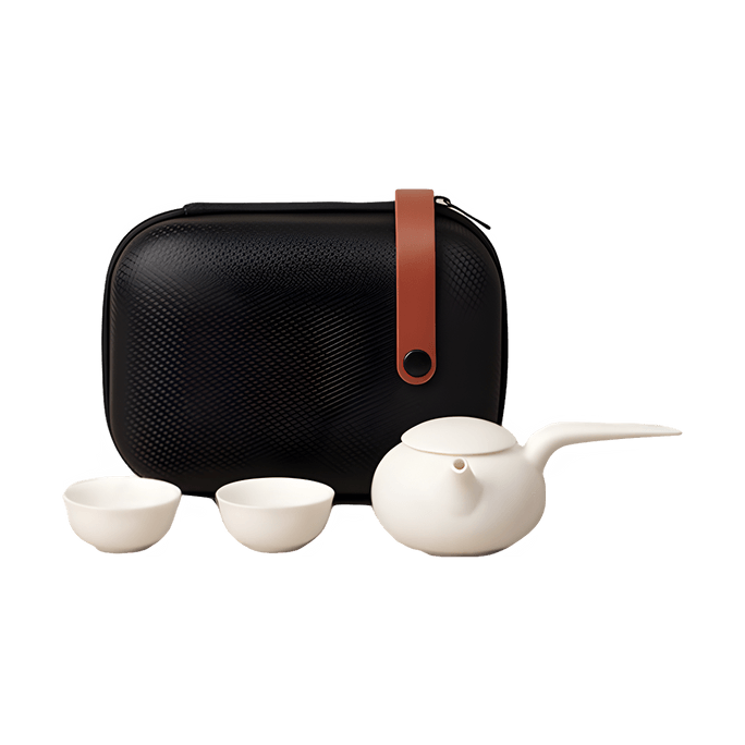 蓝印东方 耳语茶具旅行套装 便携陶瓷杯子茶壶茶杯套组 1壶2杯旅行装 送礼礼盒