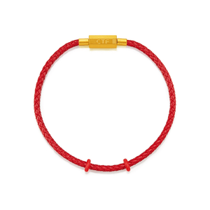 【中国直邮】周大福 情侣多色铜合金编织手绳YB29红绳16.25cm「圣诞 新年 情人节 礼物首选」