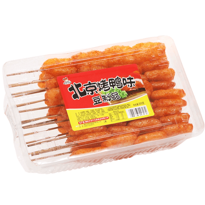 【中国直邮】 超牛先森 北京烤鸭味辣条豆制品烤鸭味麻辣串儿时怀旧网红零食小吃休闲食品 300g*1盒共20串