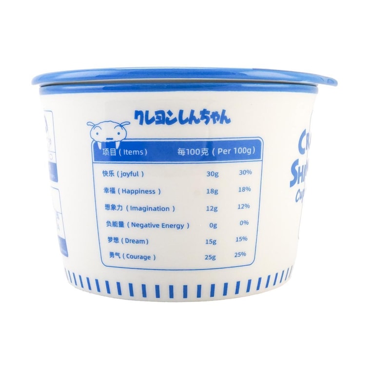 摩登主妇 日式泡面碗泡面杯 大号陶瓷杯子带盖 微波炉烤箱可用 蓝色 约950ml【蜡笔小新联名】 10